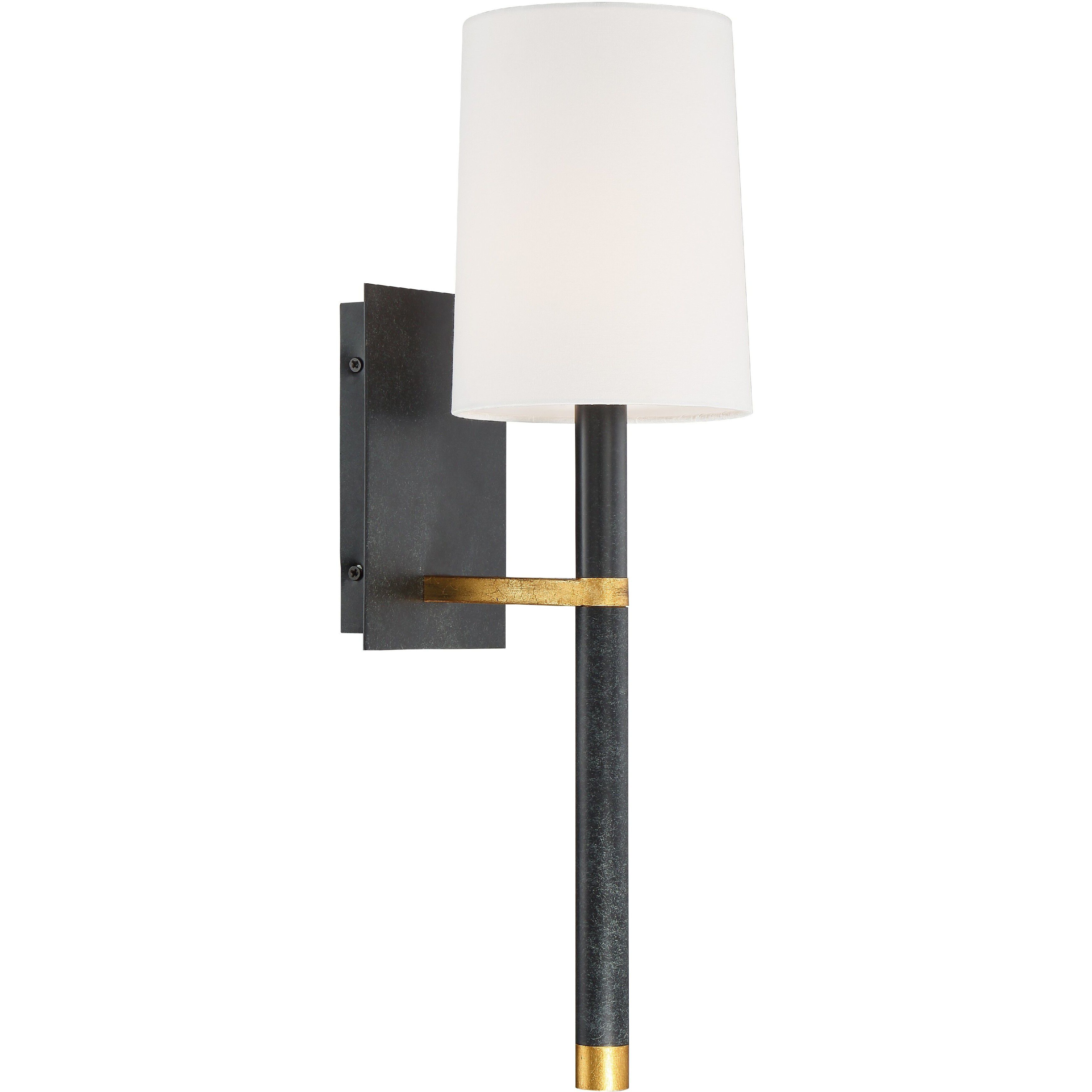 Weston Sconce Wall Light in Black and Antique Gold