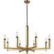 Mandeville 8 Light 31 inch Satin Brass with Oil Rubbed Bronze Chandelier Ceiling Light