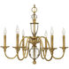 Eleanor 6 Light 27.25 inch Heritage Brass Indoor Chandelier Ceiling Light