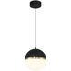 Unity LED 10 inch Black and Antique Brushed Brass and Opal Pendant Ceiling Light
