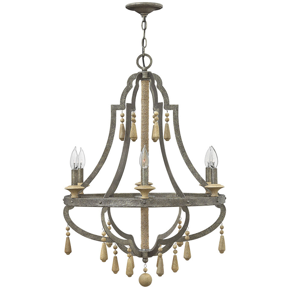 Cordoba LED 26 inch Distressed Iron Chandelier Ceiling Light