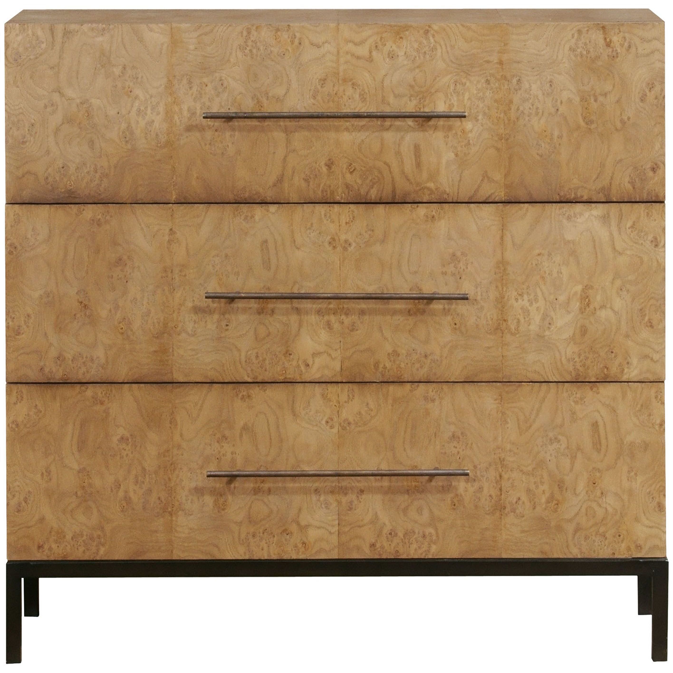 Marc Natural Burl with Black and Antique Nickel Chest