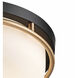 Fusion Collection - Tilburg Family 3 Light 15.75 inch Matte Black and Brass and Opal Flush-Mount Ceiling Light, EVOLV