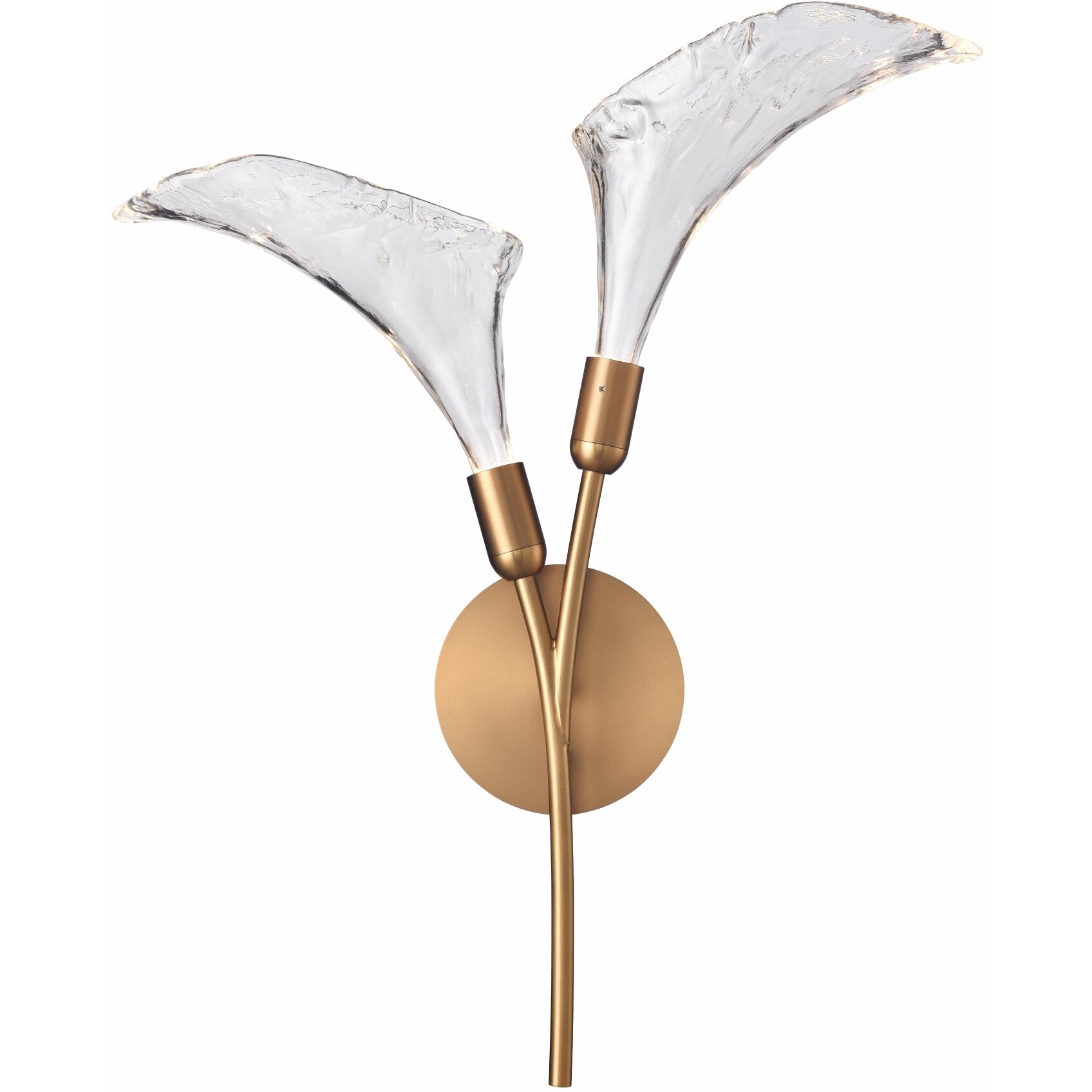 Calla 2 Light 5 inch Satin Brass Sconce Wall Light