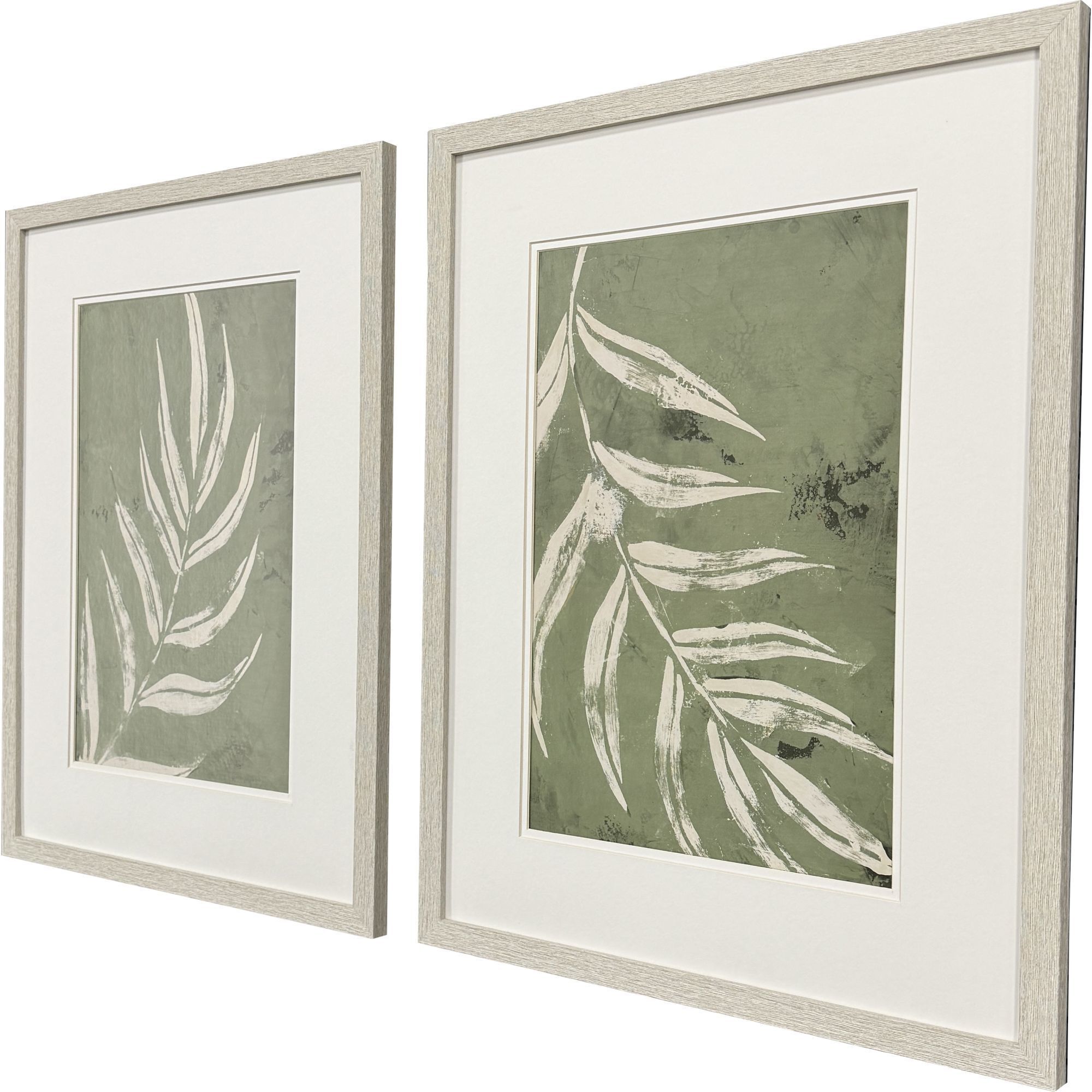 Palm Leaf Green and Beige Framed Art, Propac