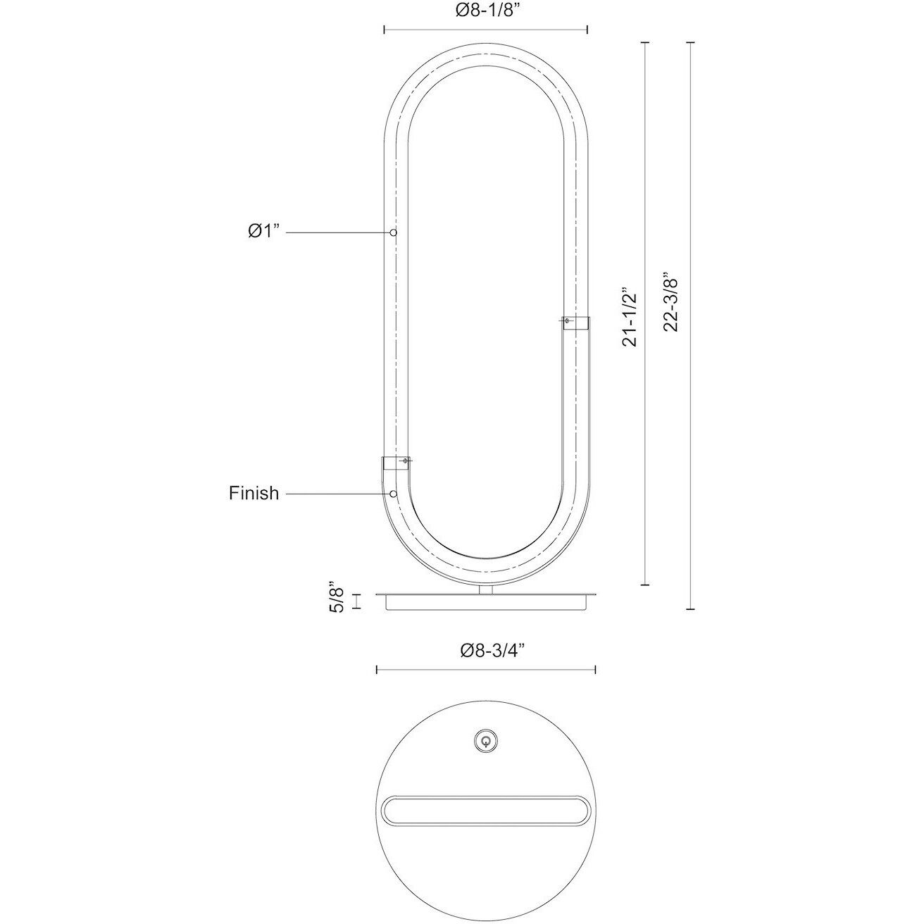 Huron 22.38 inch 11.00 watt Chrome Table Lamp Portable Light
