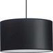 Markor 3 Light 18.12 inch Brushed Nickel/Matte Black/Vintage Brass Drum Pendant Ceiling Light in Black Parchment