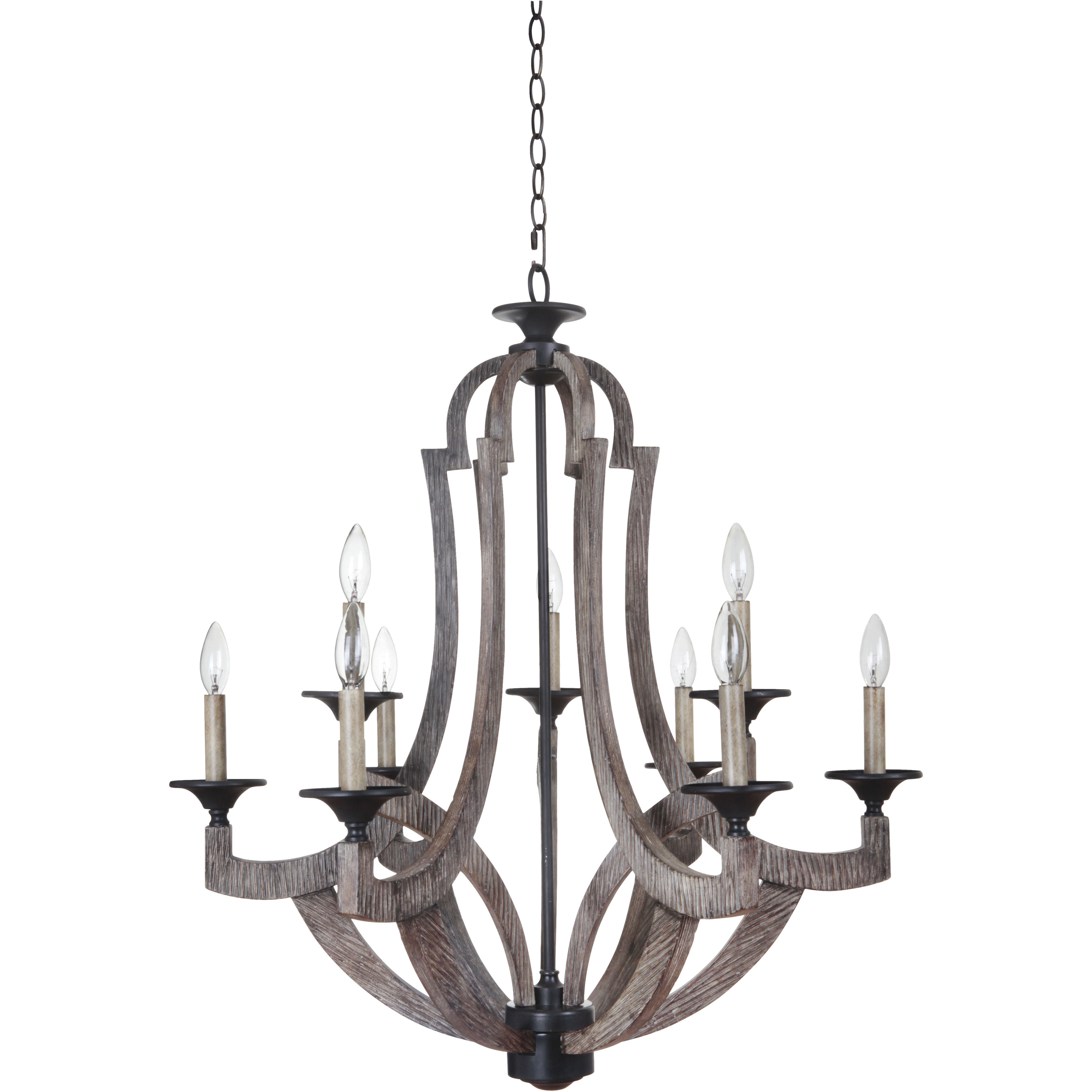 Winton 9 Light 30 inch Weathered Pine Chandelier Ceiling Light