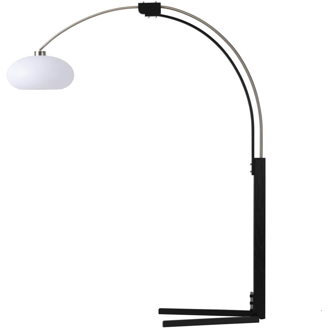 Morelli 85 inch 100.00 watt Satin Nickel and Black Arc Floor Lamp Portable Light