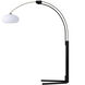 Morelli 85 inch 100.00 watt Satin Nickel and Black Arc Floor Lamp Portable Light