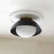 Glaze 1 Light 12 inch Antique Brass and Matte Black Ceramic Flush Mount Ceiling Light, Small