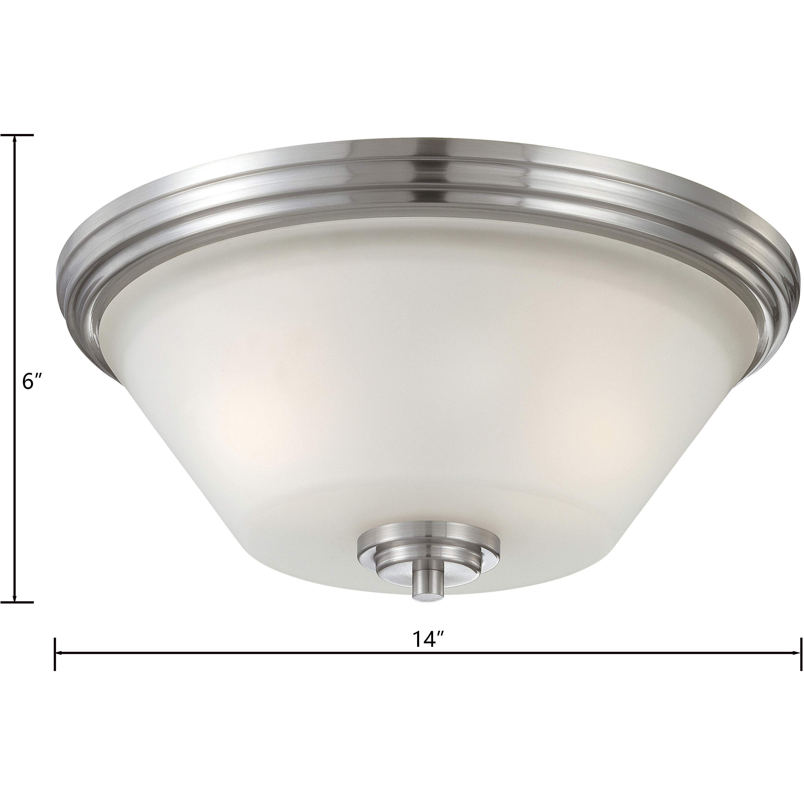 Pittman 2 Light 14 inch Brushed Nickel Flush Mount Ceiling Light