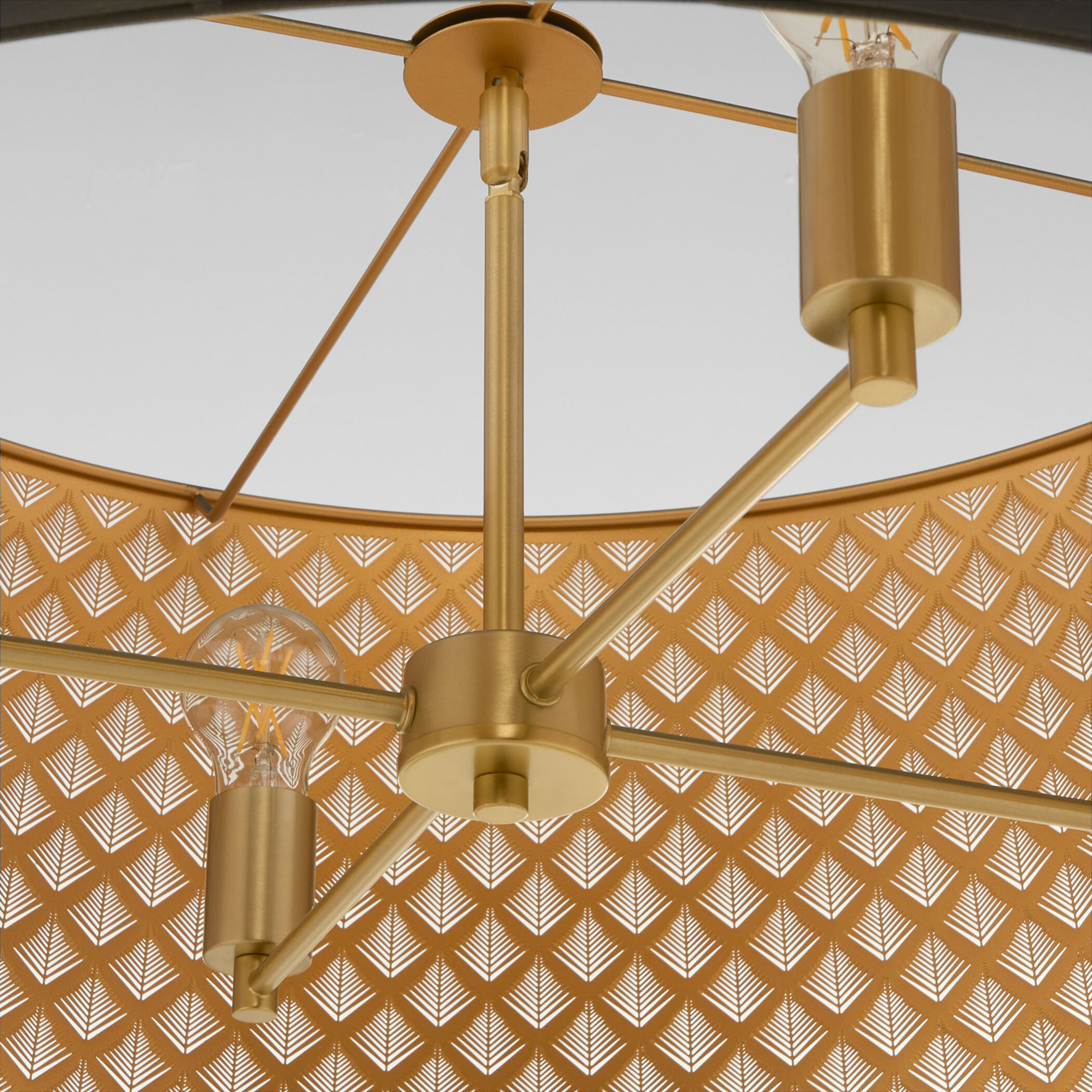 Benedict 4 Light 32 inch Matte Black and Aged Brass Pendant Ceiling Light