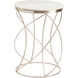 Chaney 24 X 17 inch White and Silver End Table