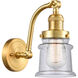 Franklin Restoration Small Canton LED 6.5 inch Satin Gold Sconce Wall Light in Seedy Glass, Franklin Restoration