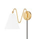 Onda 1 Light Aged Brass Plug-In Sconce Wall Light