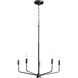 Harmony 5 Light 25 inch Matte Black Chandelier Ceiling Light