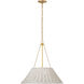 Marie Flanigan Corinne LED 24 inch Soft Brass Woven Hanging Shade Ceiling Light