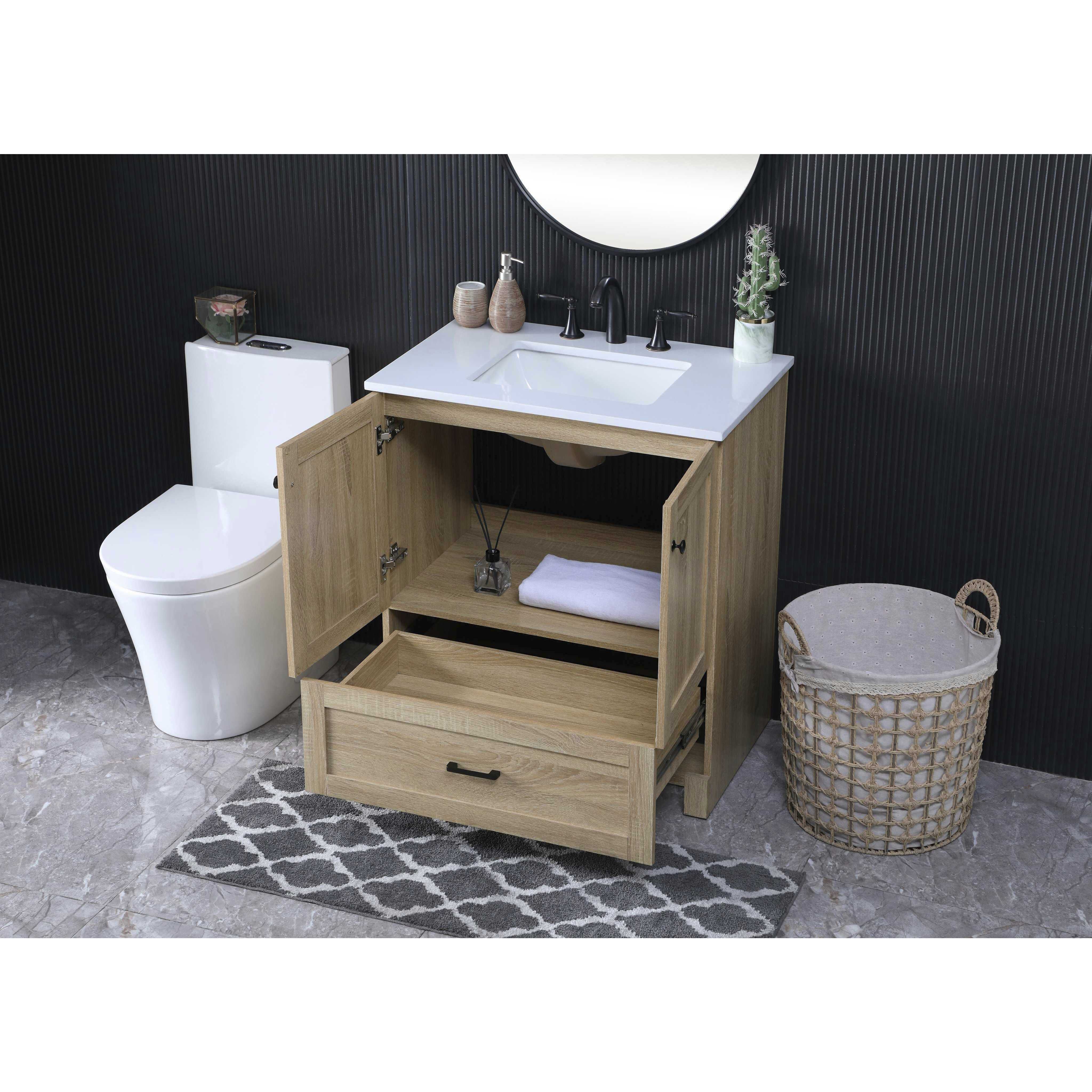 Soma 30 X 34 inch Mango Wood Bathroom Vanity Cabinet