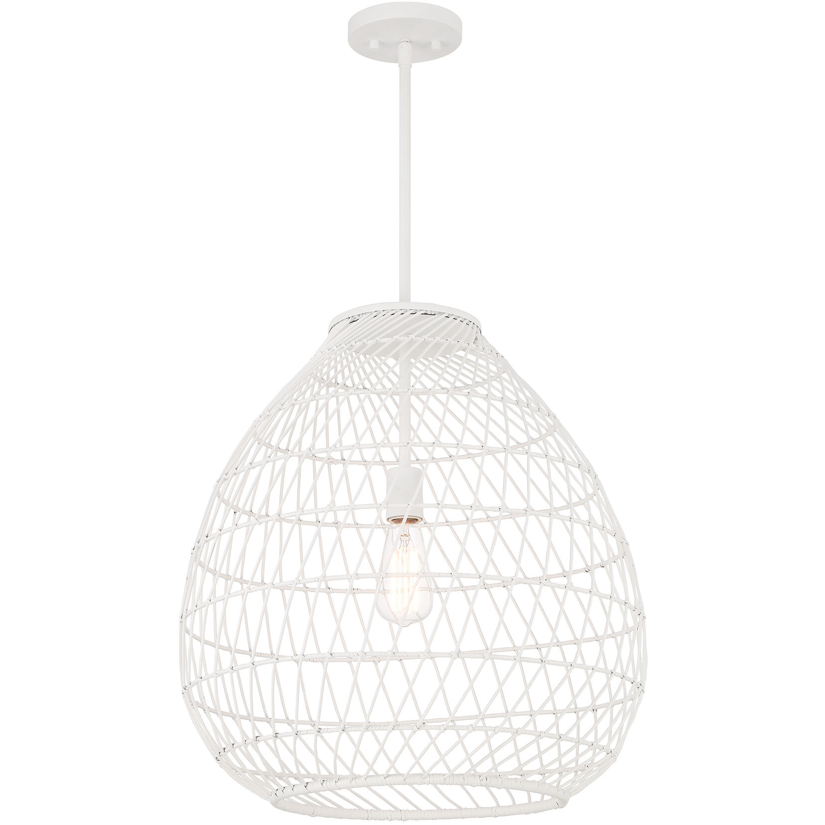 Maya 1 Light 20 inch Bisque White Pendant Ceiling Light