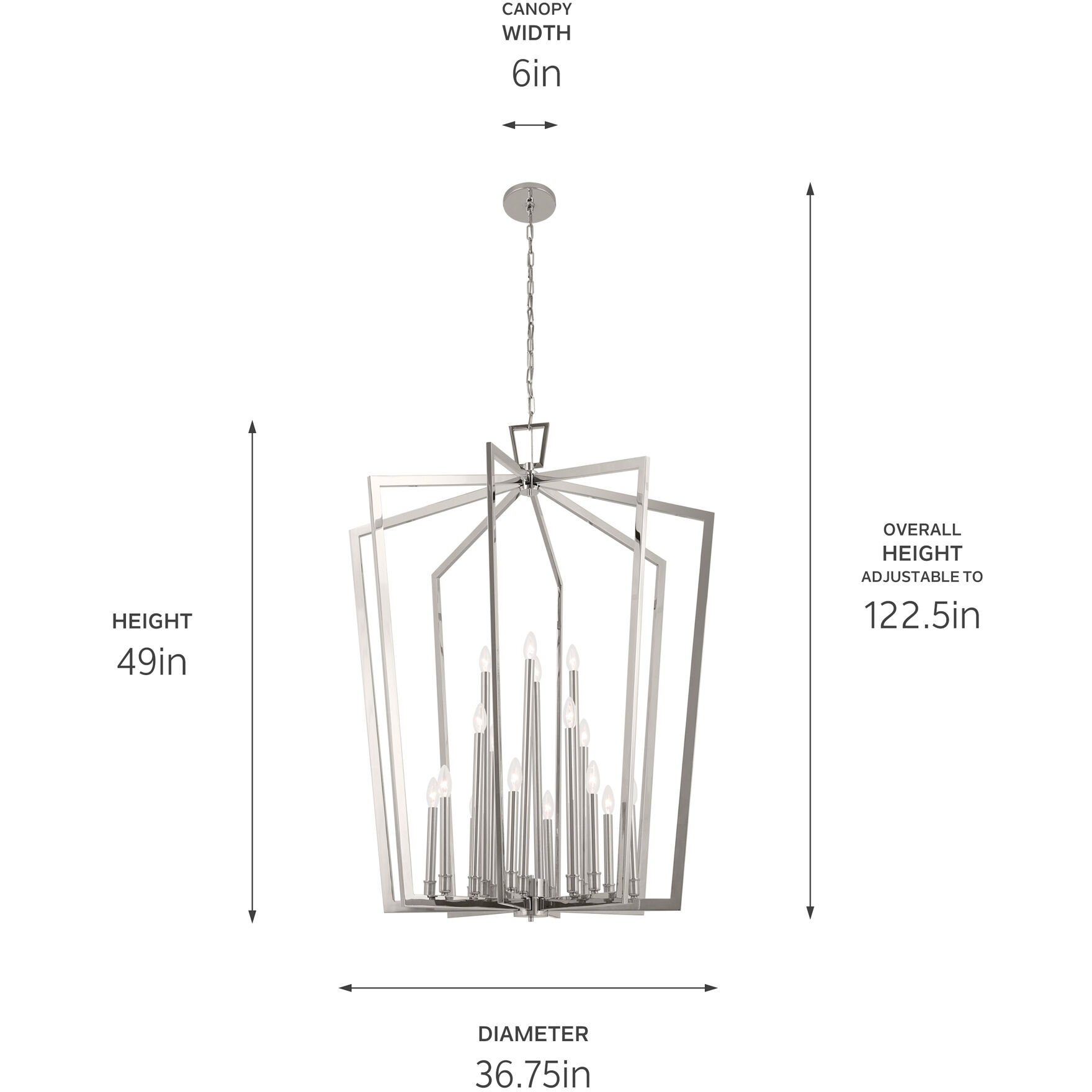 Abbotswell 16 Light Polished Nickel Pendant Ceiling Light