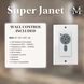 Atlas Super Janet 52 inch Gloss White with Walnut Tone Blades Ceiling Fan, Paddle Fan