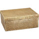 Square Linen 11 X 11 inch Antique Brass Box