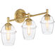 Summer Jazz 3 Light 24 inch Brushed Gold Vanity Light Wall Light