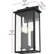 Kaysen 3 Light 18 inch Black Outdoor Wall Sconce