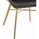 Channing Charcoal Brown Leather / Stainless Gold Dining Chair