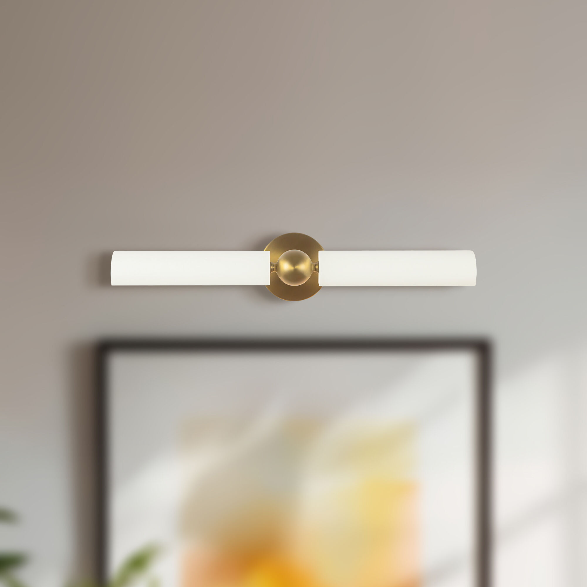 Alora Mood Cole 240 watt 23 inch Brushed Gold and White Wall/Picture Light Wall Light