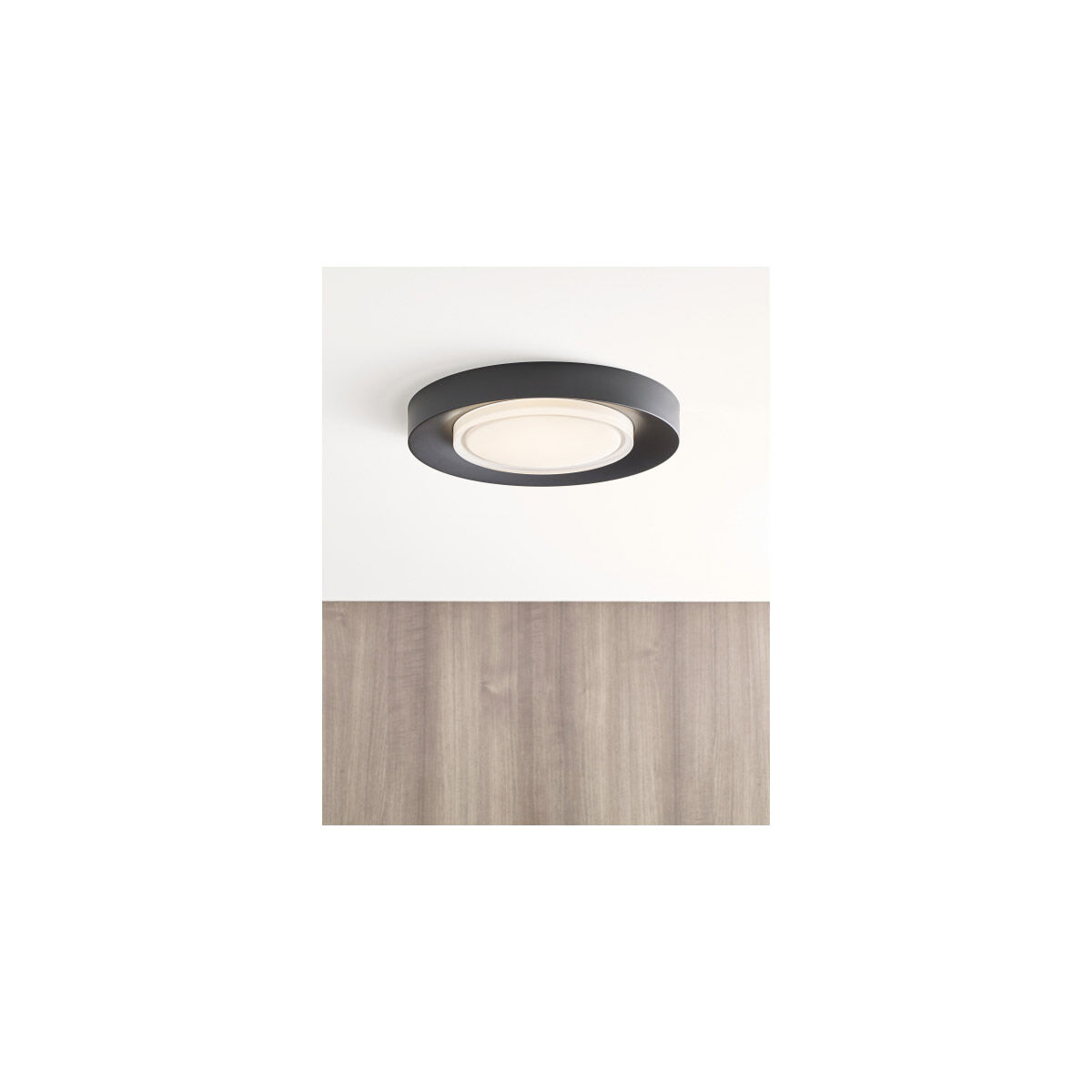Sean Lavin Hilo LED 16.6 inch Nightshade Black Flush Mount Ceiling Light, Integrated LED