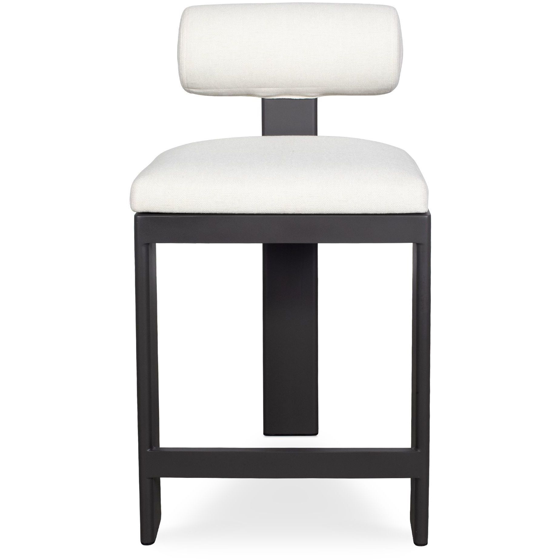 Bolster Back 38.5 inch Java Black and Oyster White Outdoor Counter Stool