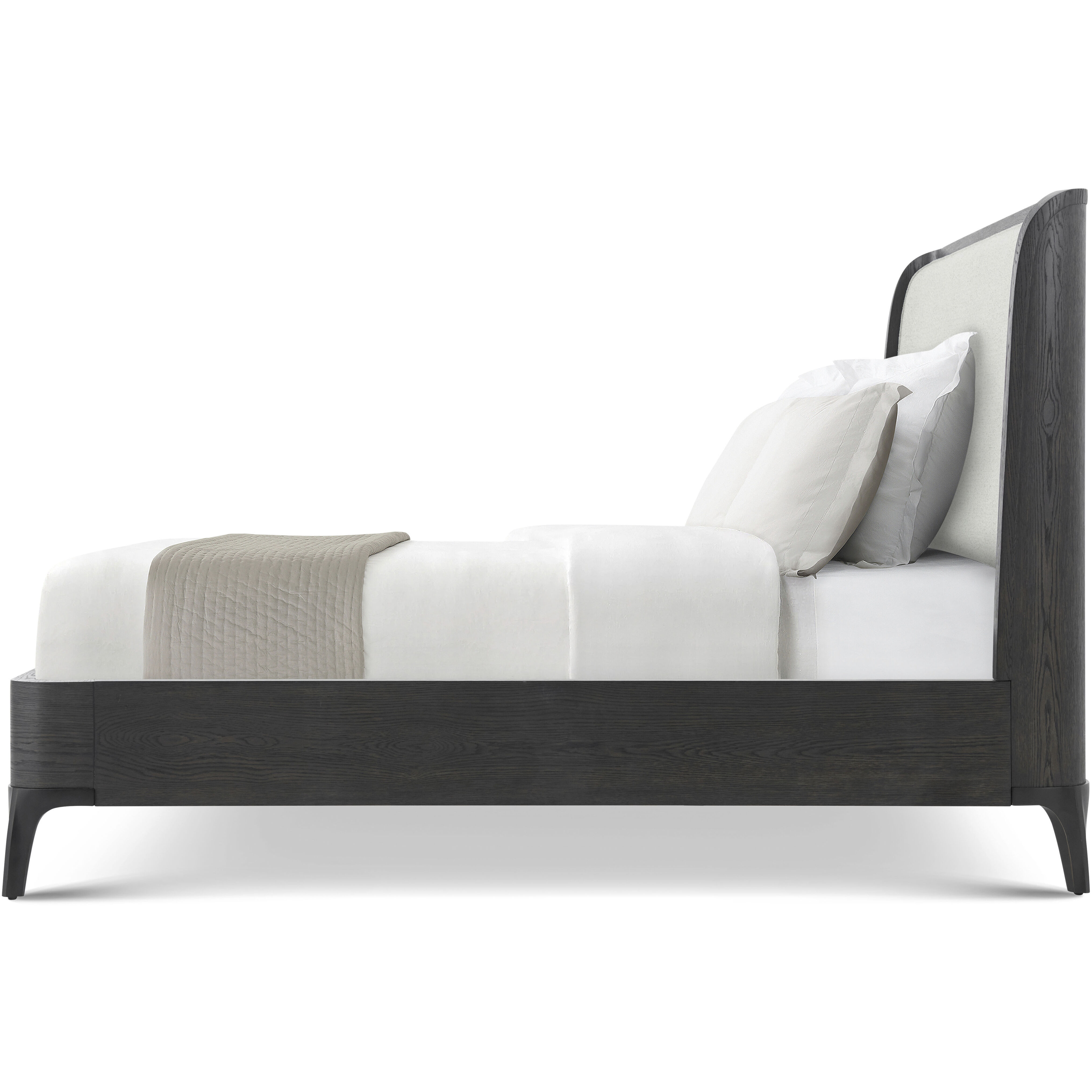 Rome Nera US King Bed, Wooden, Upholstered