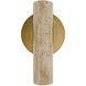 Holden 8 inch 4.1 watt Beige Travertine and Aged Brass Task Light Portable Light
