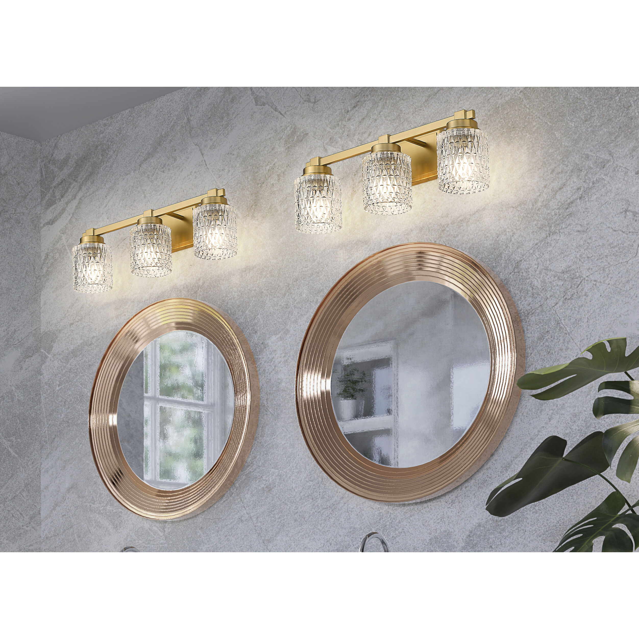Jacqueline 3 Light 22.75 inch Modern Gold Bathroom Vanity Wall Light