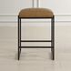 Atticus 25.75 inch Satin Black with Camel Faux Leather Counter Stool