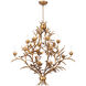 Trillium 15 Light 34 inch Antique Gold Leaf Chandelier Ceiling Light, Small