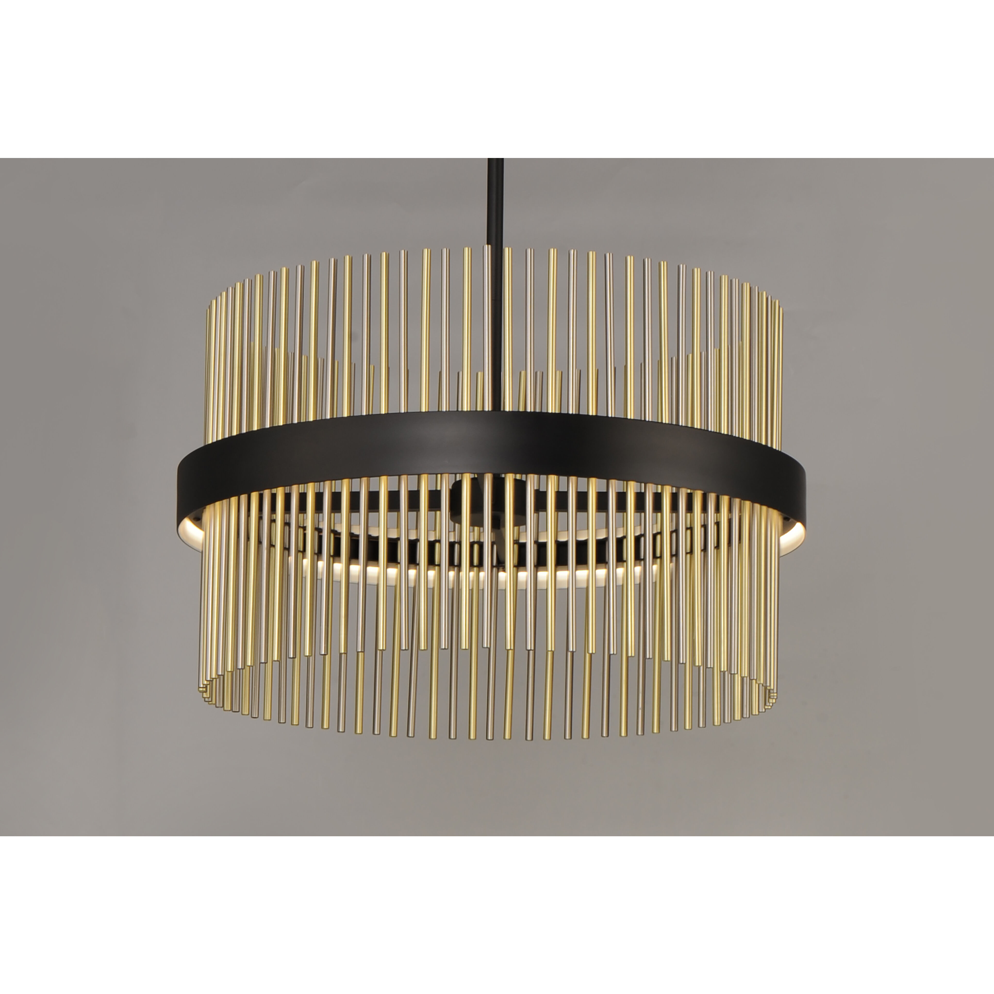 Chimes LED 23.75 inch Black and Satin Nickel and Satin Brass Single Pendant Ceiling Light in Black and Satin Brass and Satin Nickel