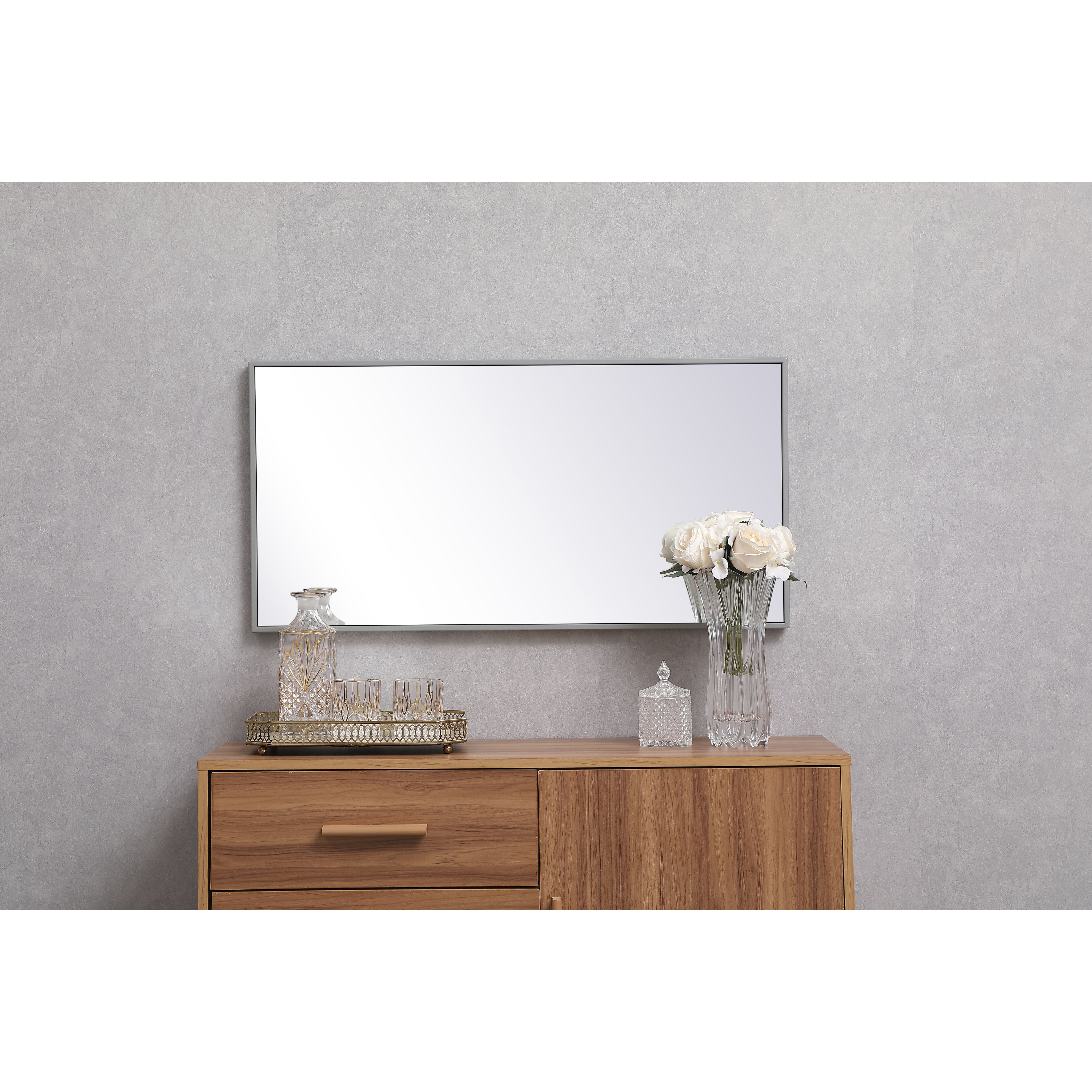 Monet 36 X 18 inch Grey Wall Mirror in Gray