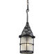 Rustica 1 Light 6.5 inch Matte Black Outdoor Pendant