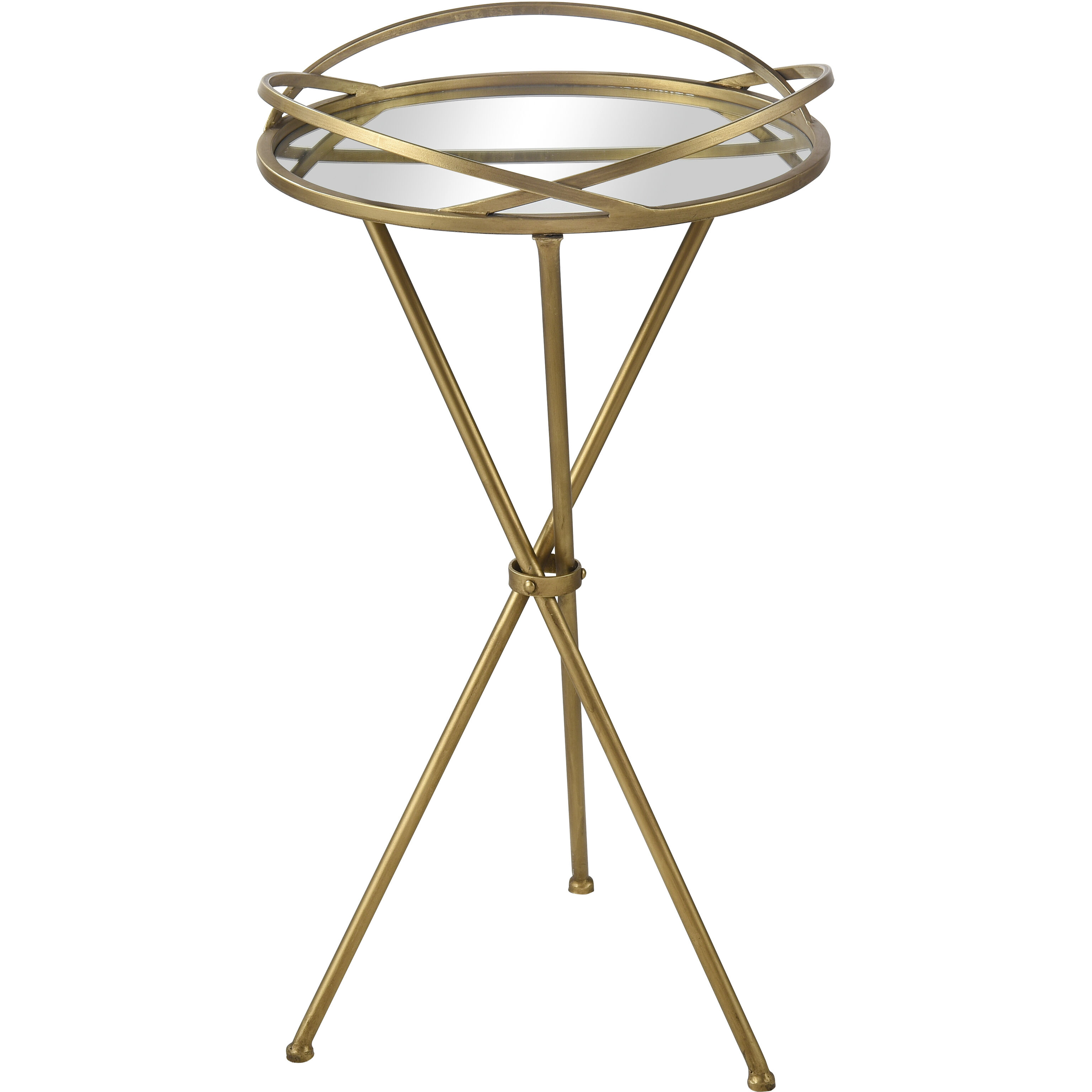 Nasso 29.25 X 15.75 inch Brass with Mirror Accent Table