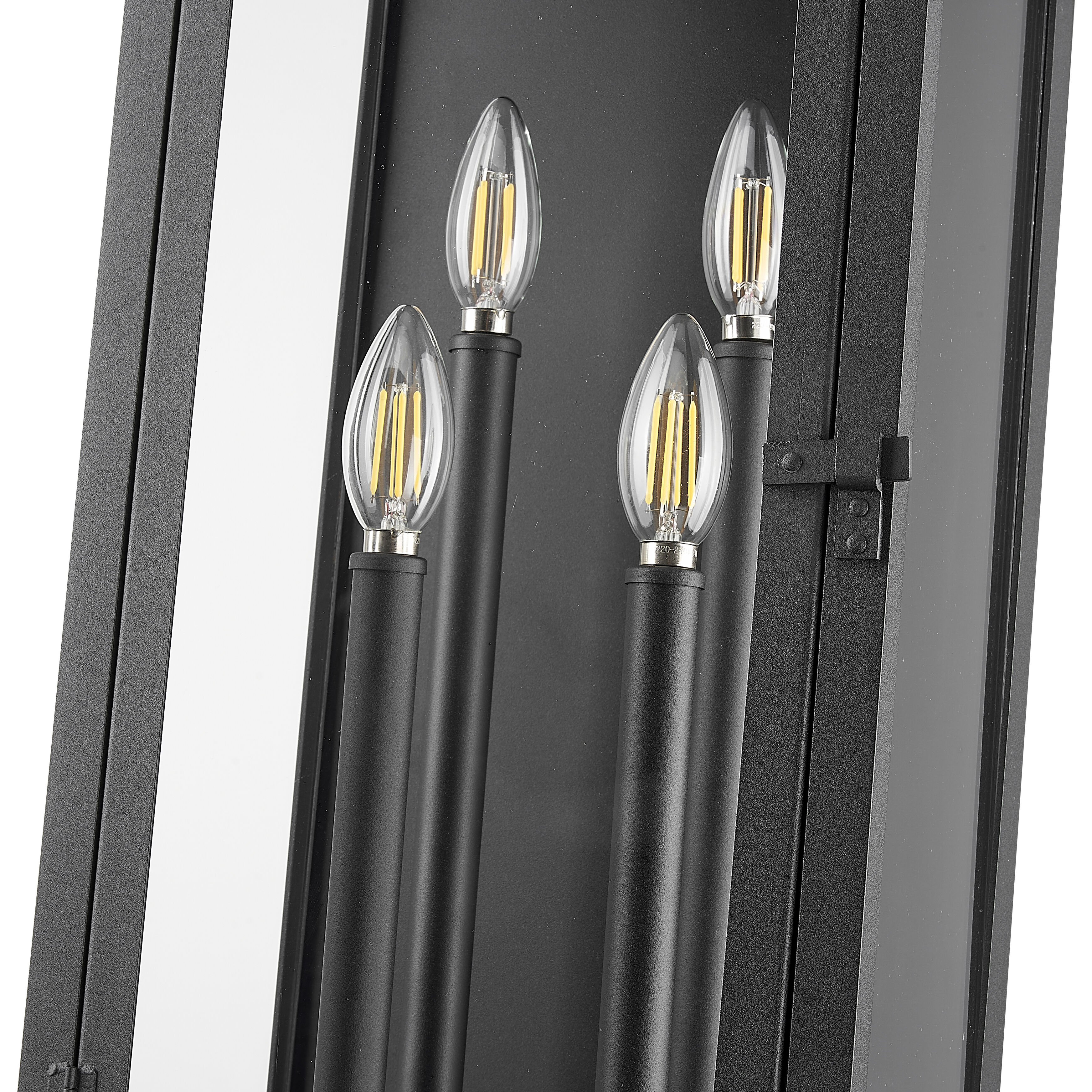 Nova 4 Light 24.5 inch Black Outdoor Wall Light in Clear Glass