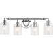 Gunnison 4 Light 34 inch Chrome Wall Mt Bath 4 Arm Wall Light