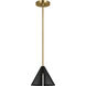 Kelly by Kelly Wearstler Cambre Pendant Ceiling Light in Midnight Black / Burnished Brass