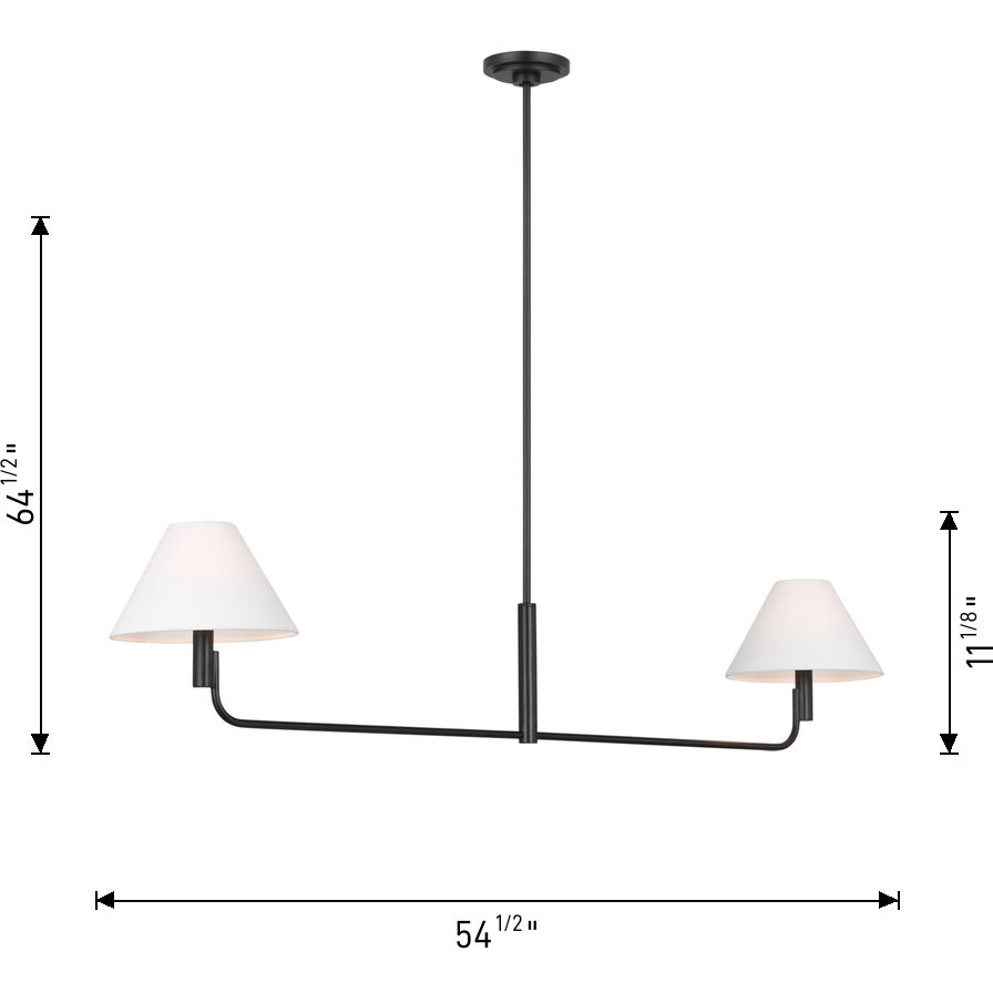 Sean Lavin Colfax 2 Light 54.5 inch Burnished Brass Linear Chandelier Ceiling Light
