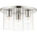 Zurich 3 Light 14 inch Brushed Nickel Flush Mount Ceiling Light
