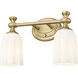 Orion 2 Light 13.75 inch Modern Gold Bath Vanity Light Wall Light