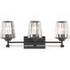 Garnet 3 Light 24 inch Black Bathroom Vanity Light Wall Light