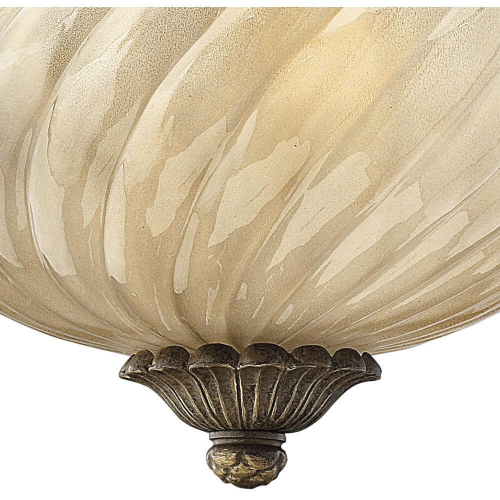 Plantation 2 Light 12 inch Pearl Bronze Outdoor Flush Mount